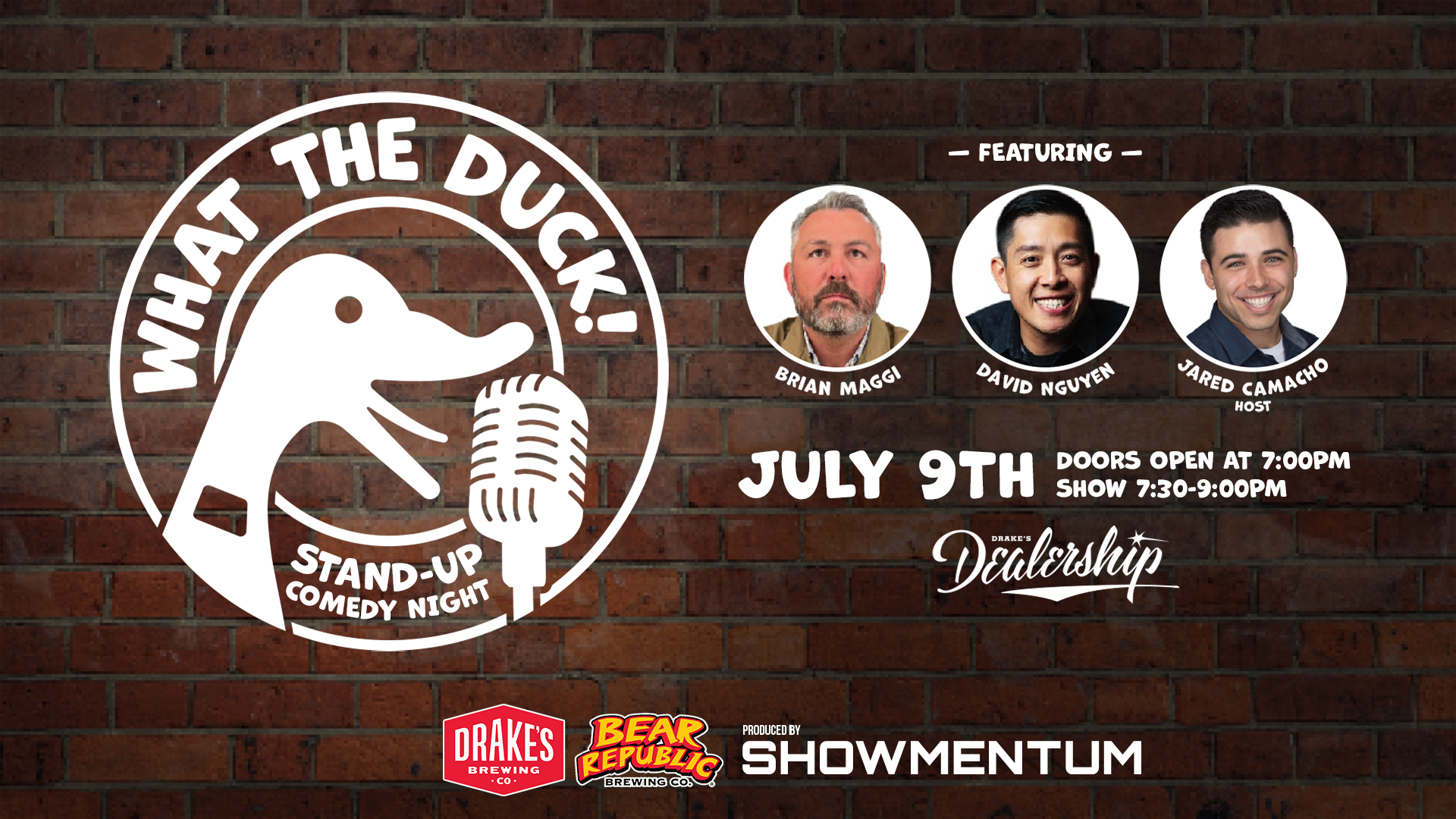 Live Stand-up Comedy at Drake's Dealership Oakland Thur 7/9